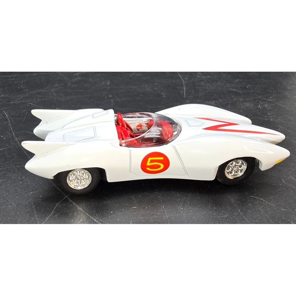 Speed Racer Mach 5 White Diecast Car Toy Vintage Pull back Go Collectible CM2260
